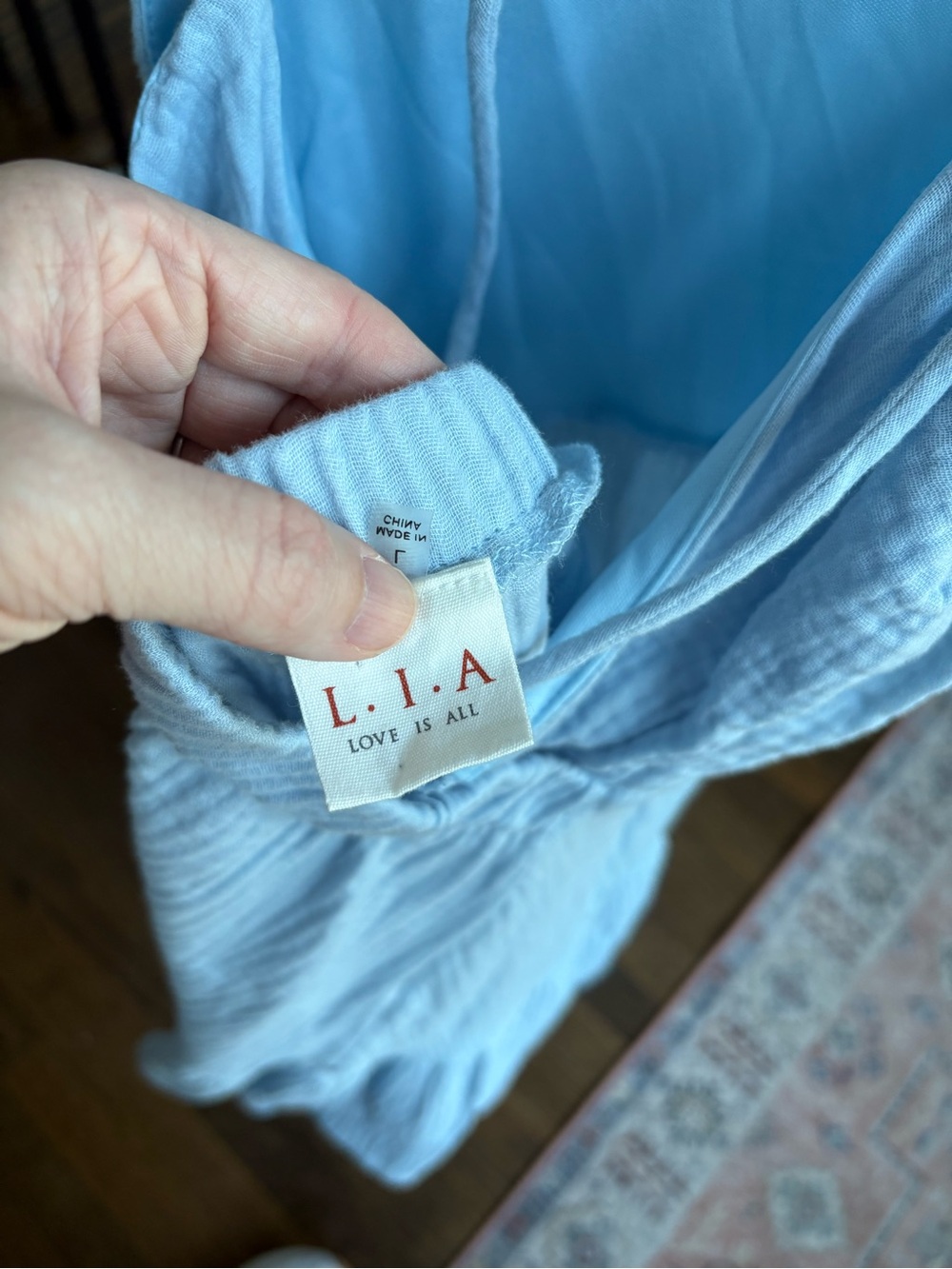 Light Blue Ruffle-Hem Mini Skirt — Soft Tiered Summer Style - Picture 4 of 5